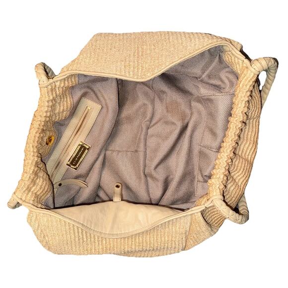 Elie Tahari Beige Woven Emmy Raffia Large Hobo Shoulder Bag - Picture 5 of 9